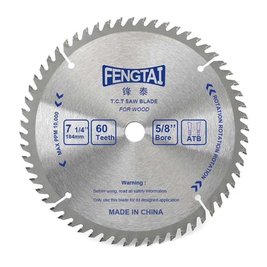 7 1/4 Inch 60 Teeth Carbide-Tipped Circular Saw Blade for Hard & Soft Wood Saw Blade 5/8 in Arbor