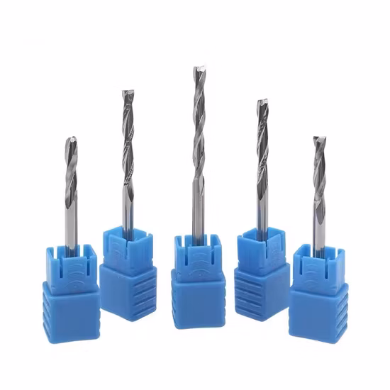 Wyk Fraise en spirale à double tranchant 3,175 mm CNC Bit Machine de gravure CNC End Mill Grinder Travail du bois Alliage Outil de forage Carbure Travail du bois Gravure Mach